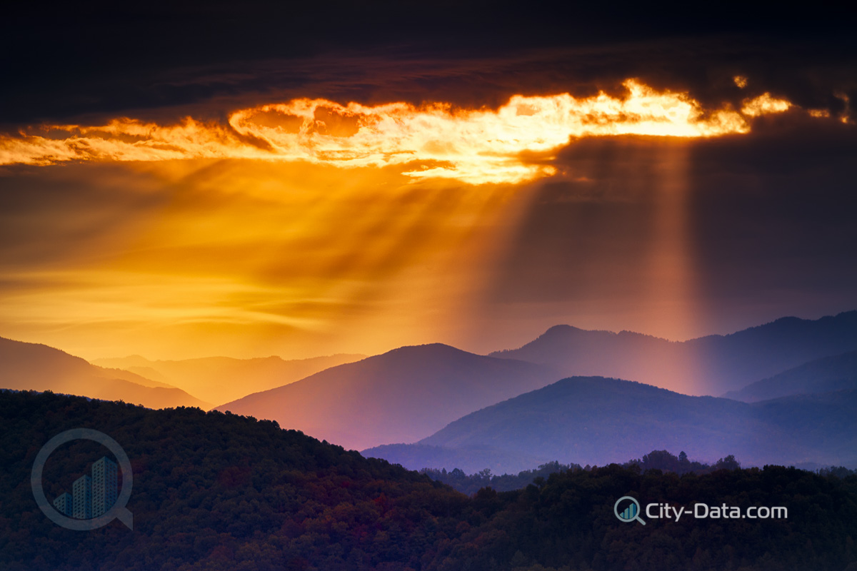 Sunrise over the smoky mountains