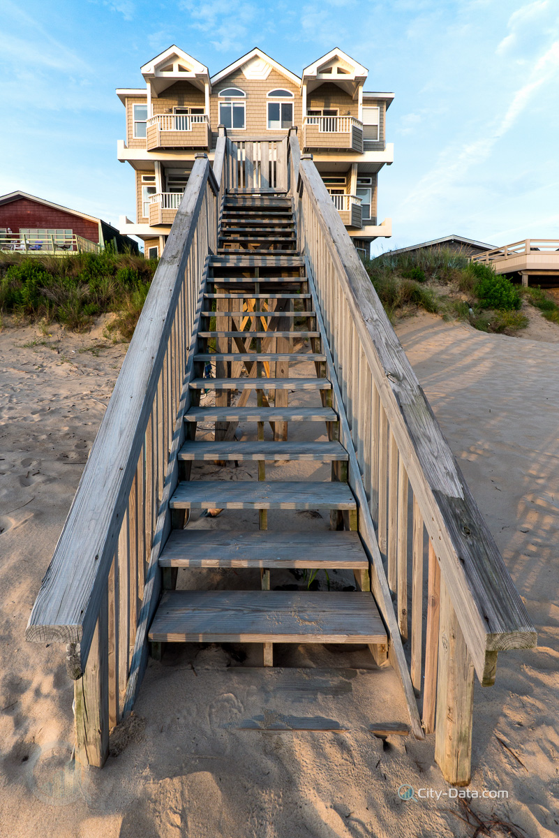 Beach house with long stairs