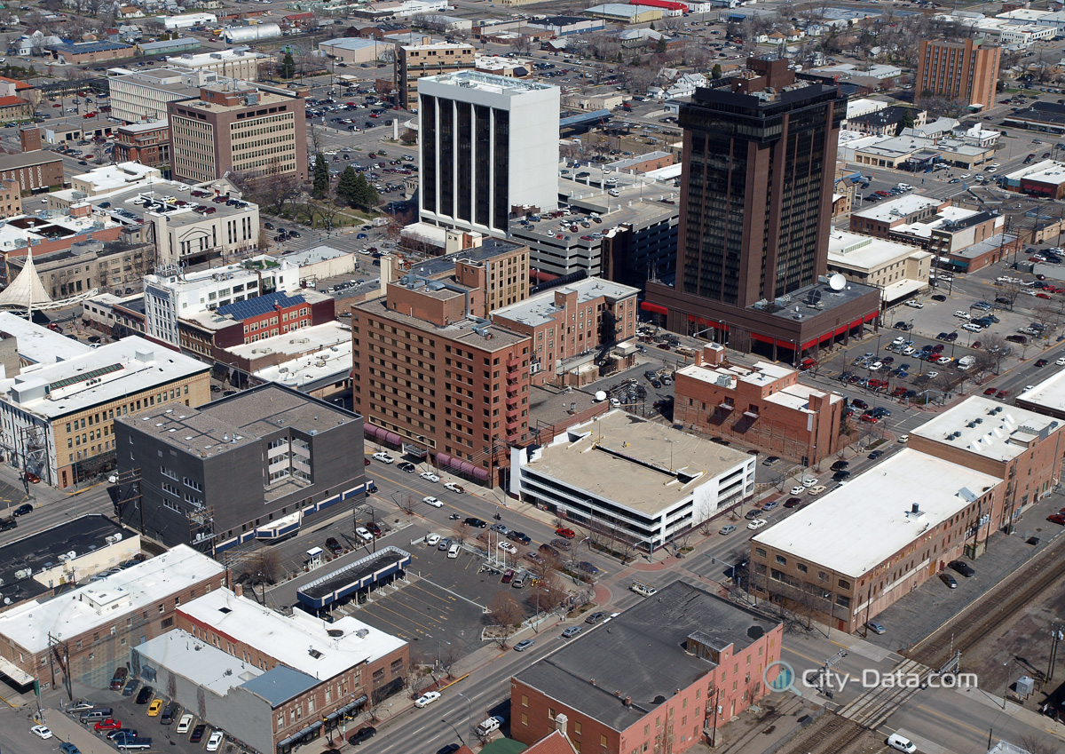 Aerial of downtown billings