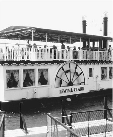 From the Port of Bismarck the Lewis  Clark riverboat provides paddlewheeler cruises along the Missouri River.