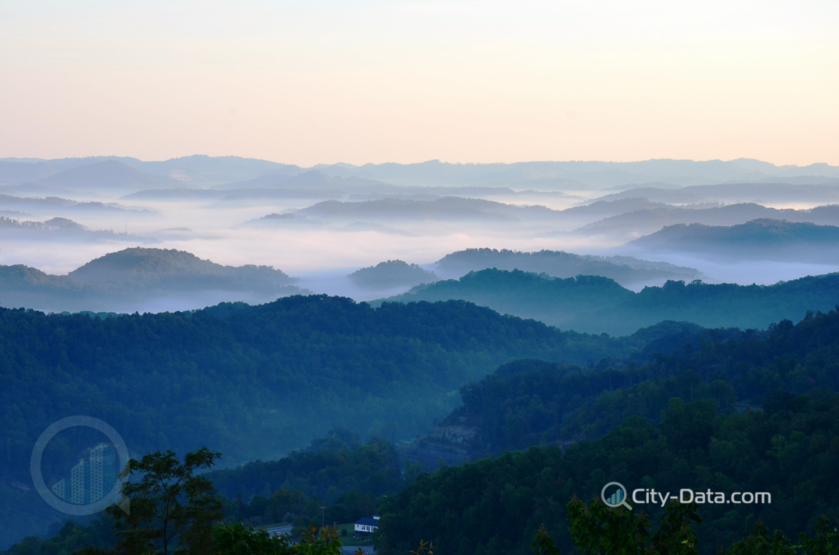 Kentucky appalachian mountains at sunrise